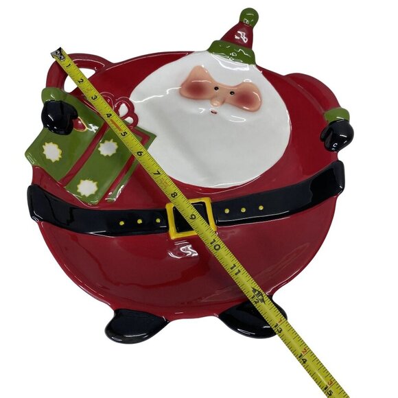 Ceramic Santa Claus Holiday Plate 11" By Living Quarters Serving Platter - Picture 3 of 6